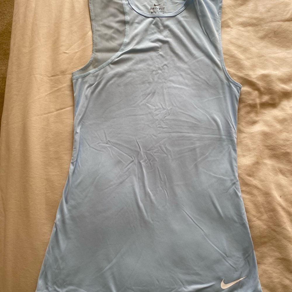 Nike Women's Light Blue Dri-FIT Tank Top